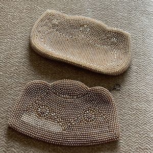 Antique beaded zippered purse